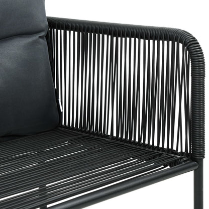 Set da Pranzo da Giardino 3 pz in Rattan PVC Nero | homemem39