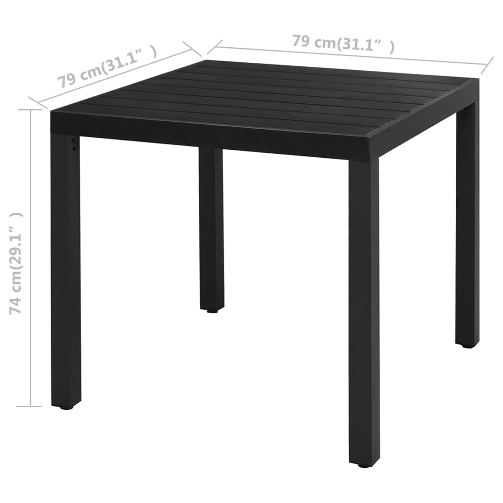 Set da Pranzo da Giardino 3 pz in Rattan PVC Nero | homemem39