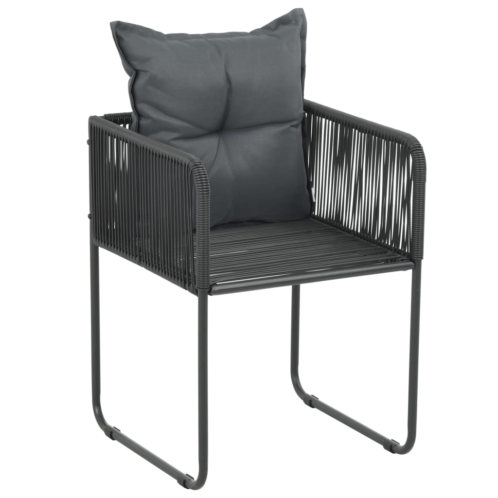 Set da Pranzo da Giardino 5 pz in Rattan PVC Nero | homemem39