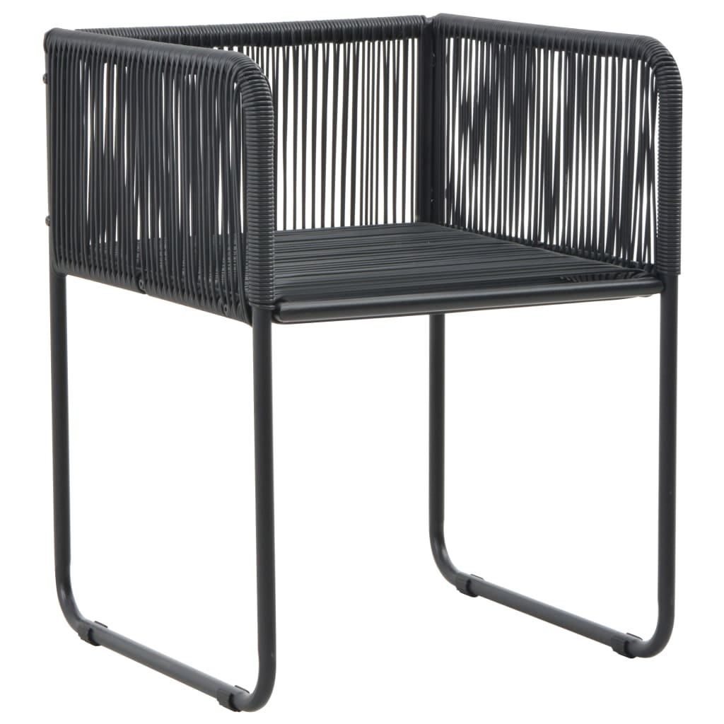 Set da Pranzo da Giardino 5 pz in Rattan PVC Nero | homemem39