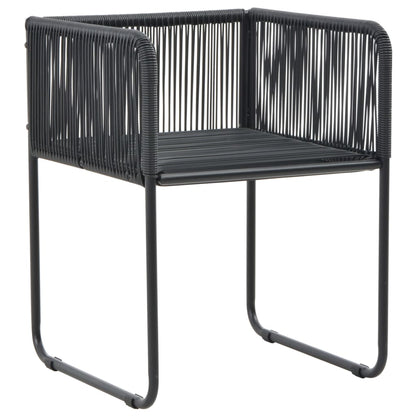 Set da Pranzo da Giardino 5 pz in Rattan PVC Nero | homemem39