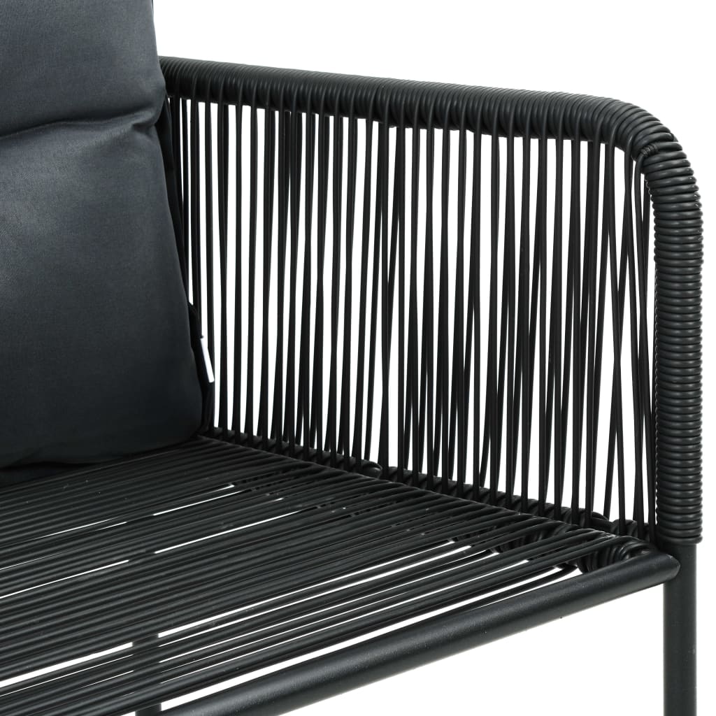Set da Pranzo da Giardino 5 pz in Rattan PVC Nero | homemem39