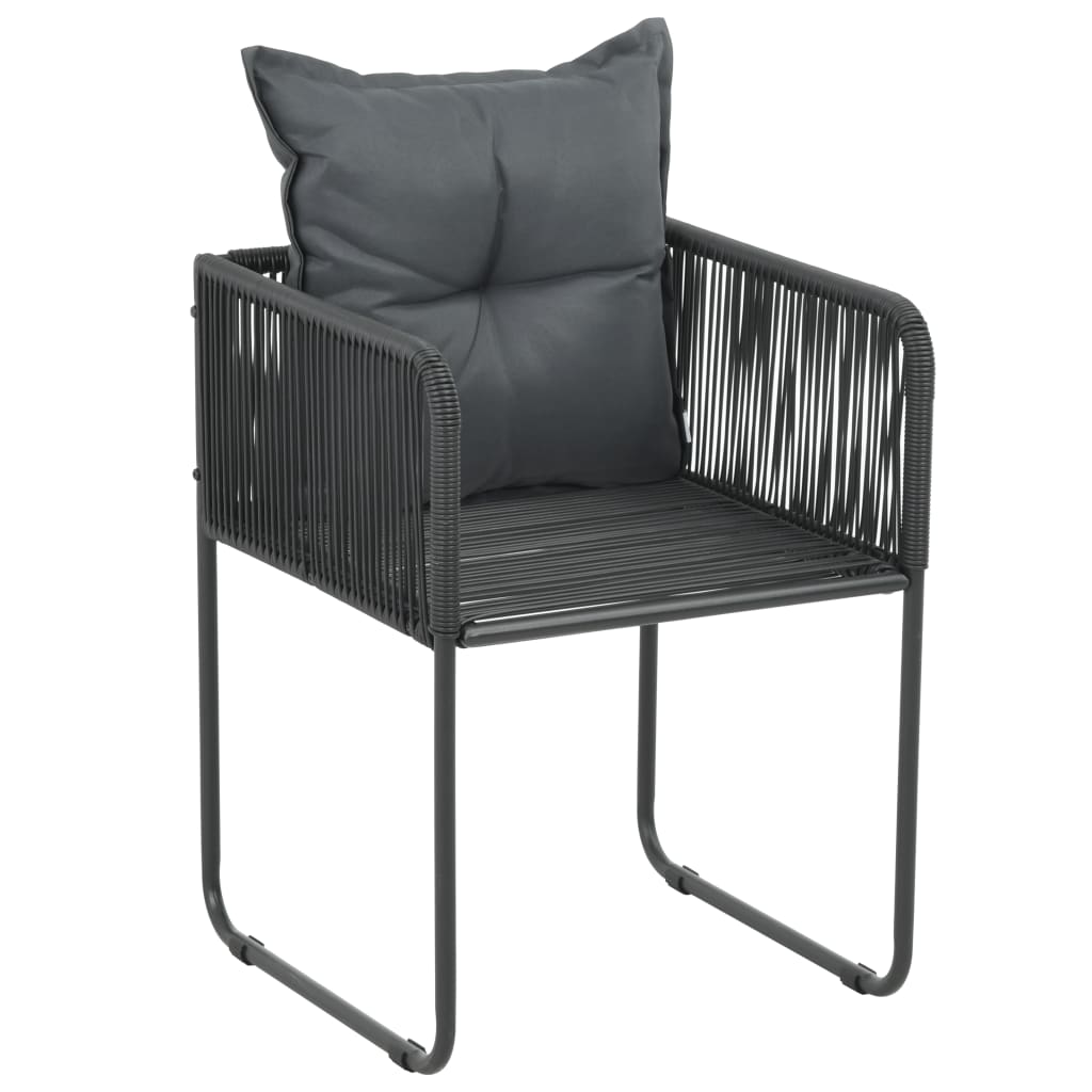 Set da Pranzo da Giardino 5 pz in Rattan PVC Nero - homemem39