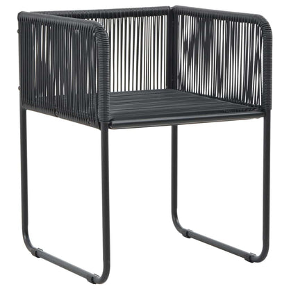 Set da Pranzo da Giardino 7 pz in Rattan PVC Nero | homemem39