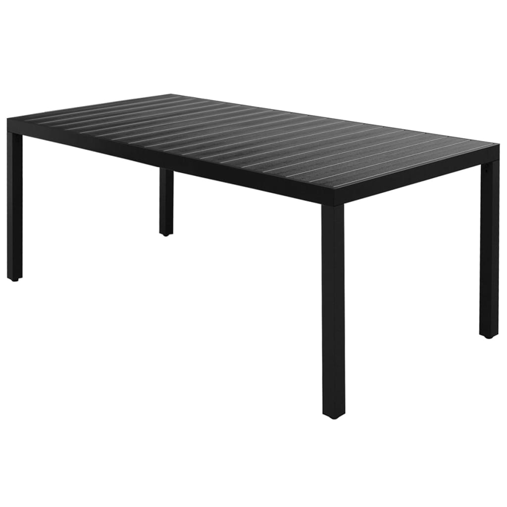 Set da Pranzo da Giardino 9 pz in Rattan PVC Nero - homemem39