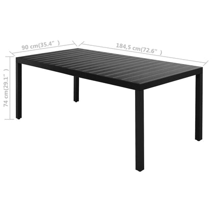 Set da Pranzo da Giardino 9 pz in Rattan PVC Nero - homemem39