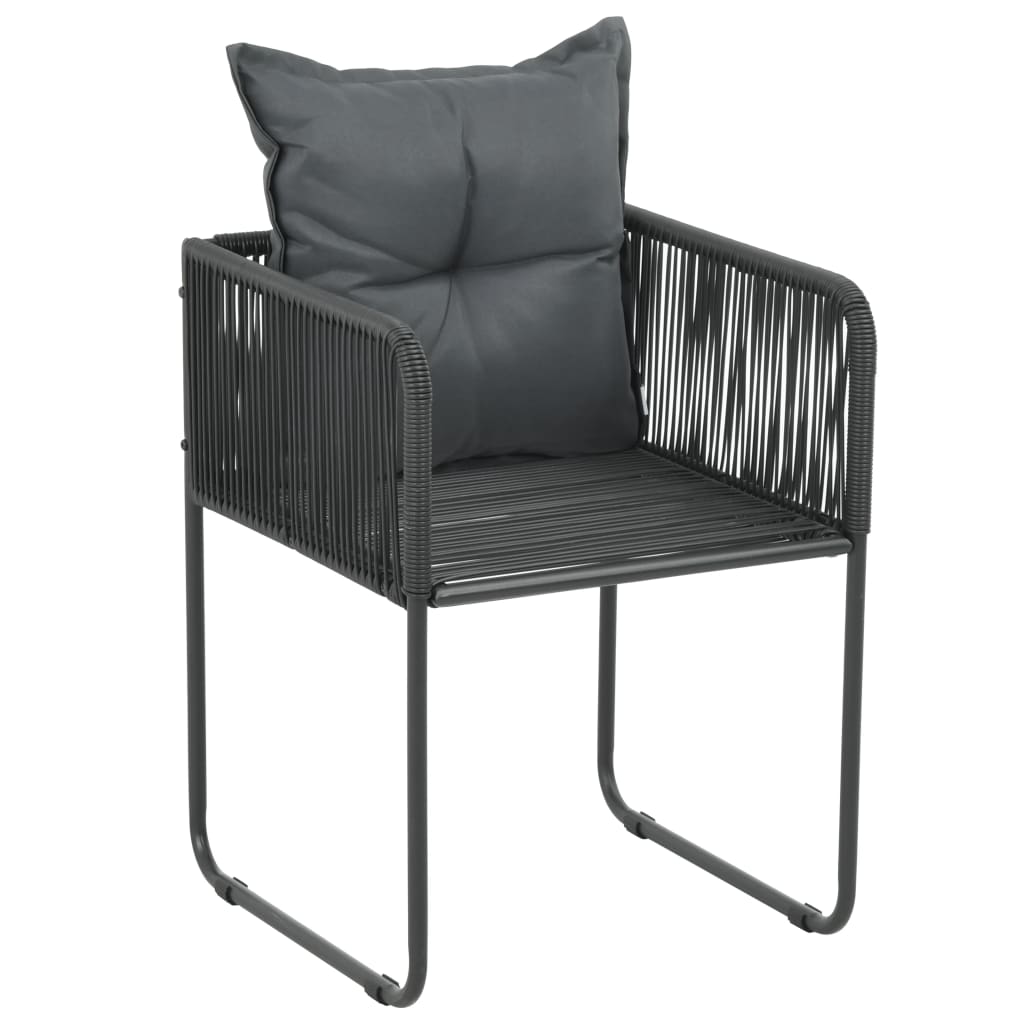Set da Pranzo da Giardino 5 pz in Rattan PVC Nero e Marrone - homemem39