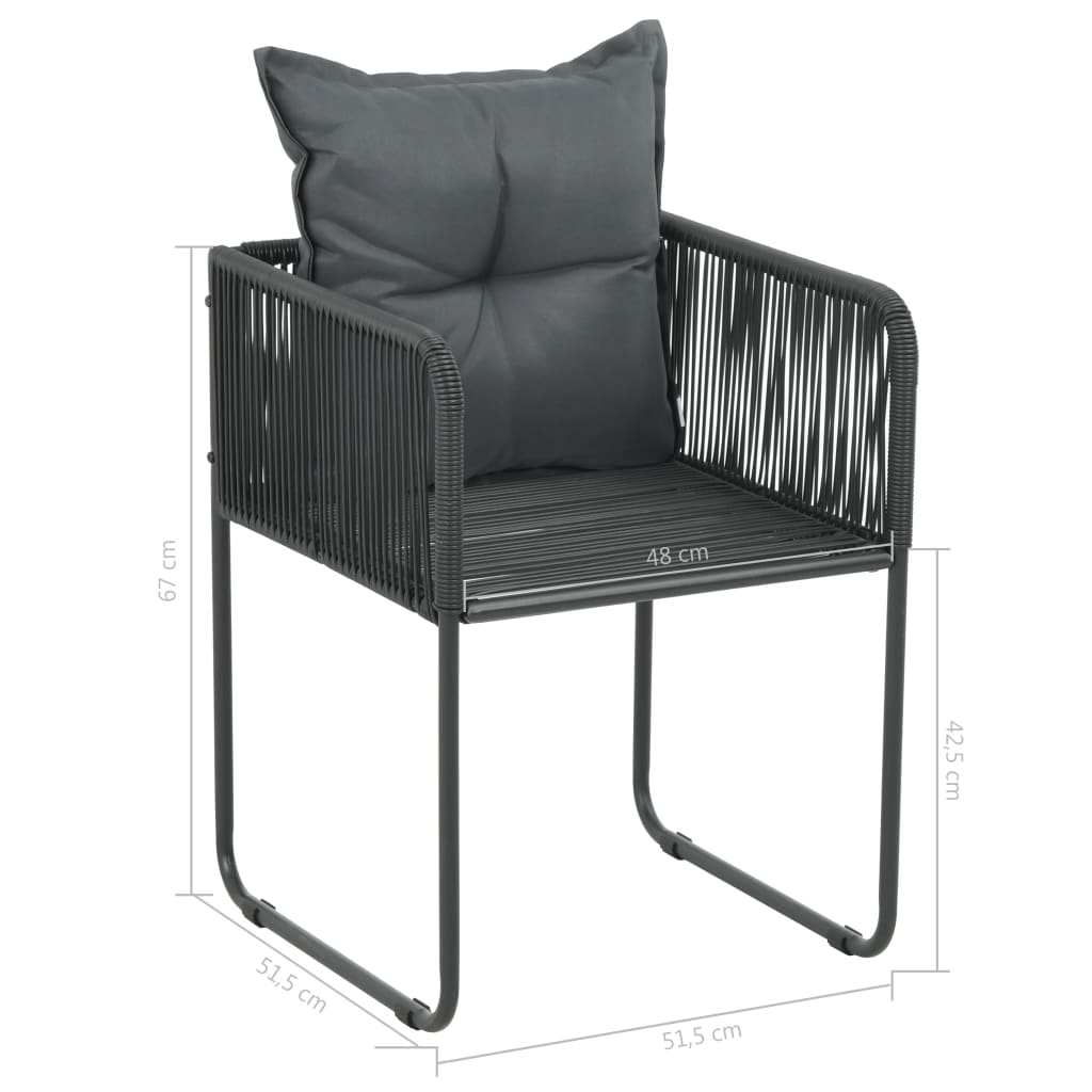 Set da Pranzo da Giardino 5 pz in Rattan PVC Nero e Marrone - homemem39