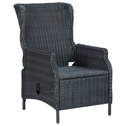 Set da Pranzo da Giardino 9pz e Cuscini Polyrattan Grigio Scuro | homemem39