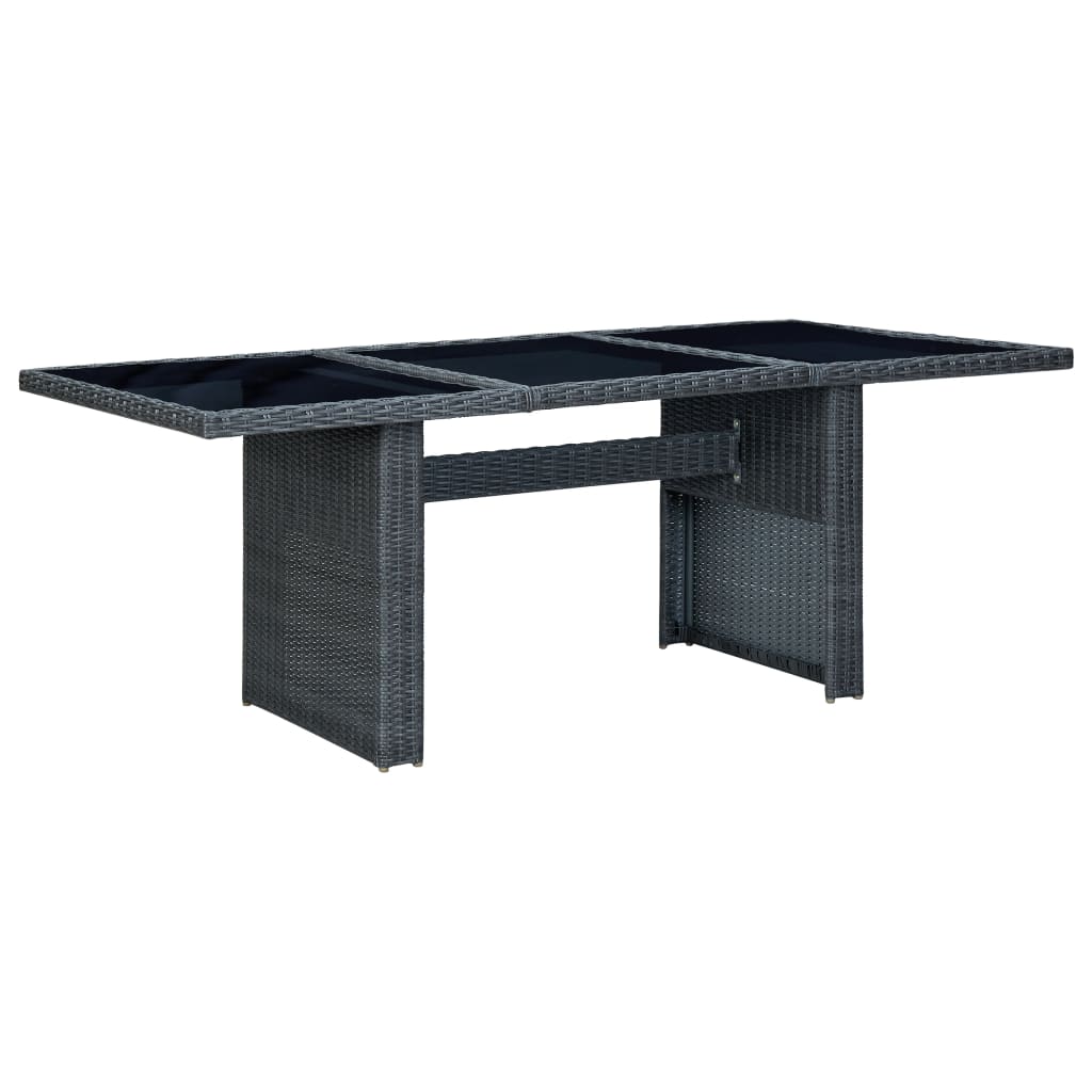 Set da Pranzo da Giardino 9pz e Cuscini Polyrattan Grigio Scuro | homemem39