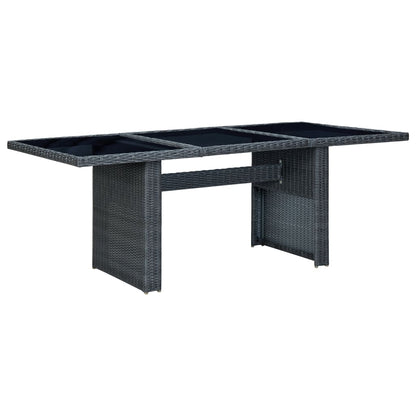 Set da Pranzo da Giardino 9pz e Cuscini Polyrattan Grigio Scuro | homemem39