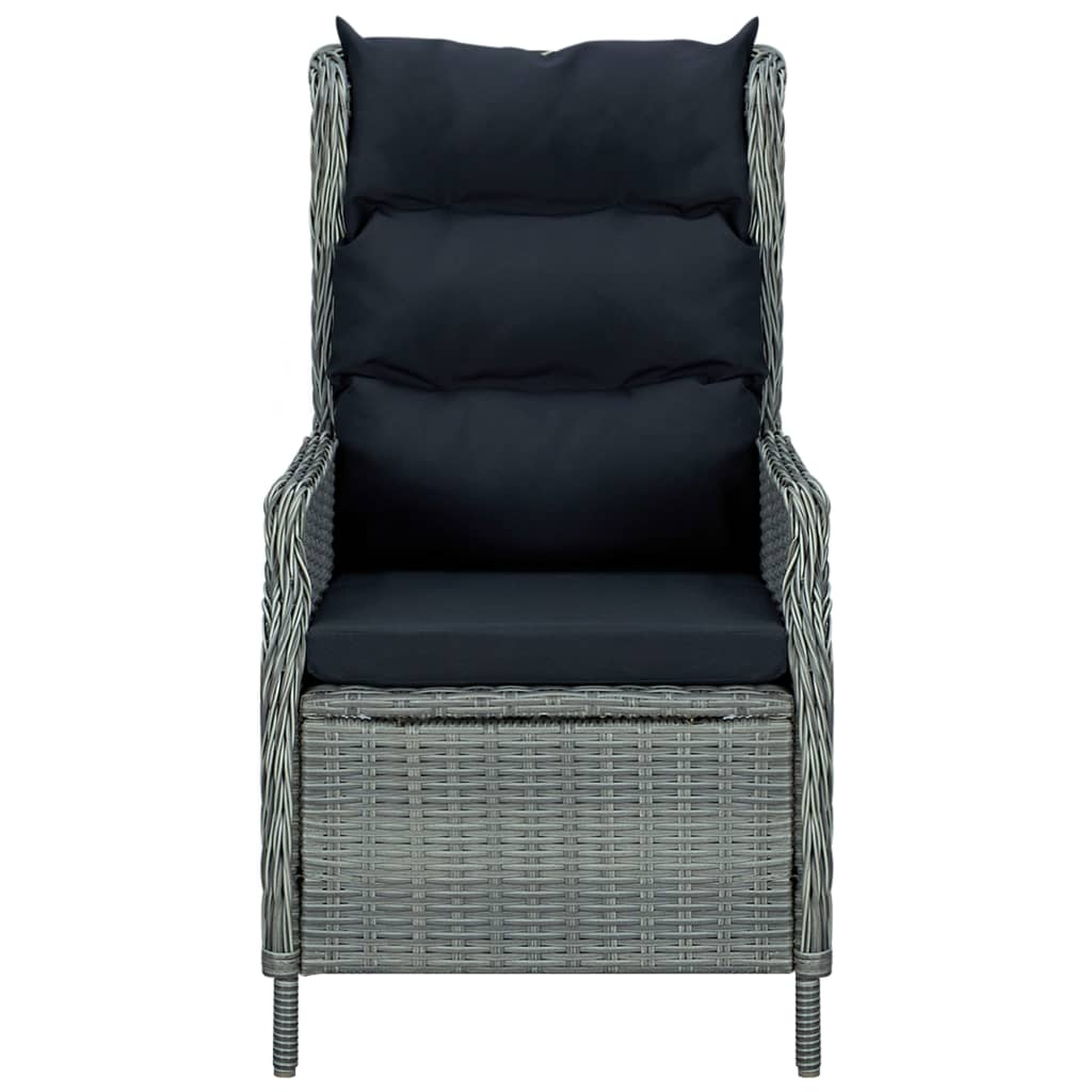 Set Pranzo da Giardino 7pz con Cuscini Polyrattan Grigio Chiaro | homemem39