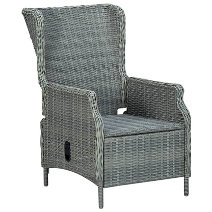 Set Pranzo da Giardino 9pz con Cuscini Polyrattan Grigio Chiaro | homemem39