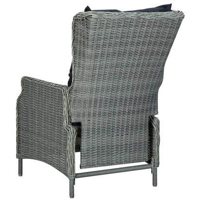Set Pranzo da Giardino 9pz con Cuscini Polyrattan Grigio Chiaro | homemem39