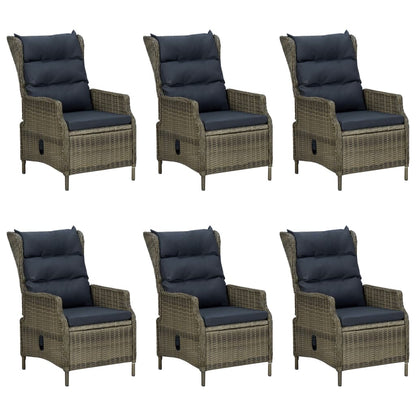 Set da Pranzo da Giardino 7 pz con Cuscini in Polyrattan Marrone | homemem39