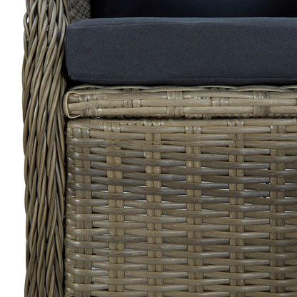 Set da Pranzo da Giardino 7 pz con Cuscini in Polyrattan Marrone | homemem39