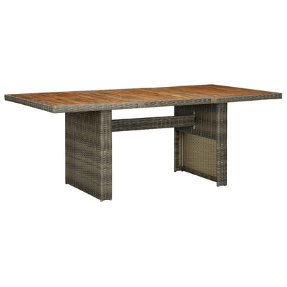 Set da Pranzo da Giardino 7 pz con Cuscini Polyrattan Marrone