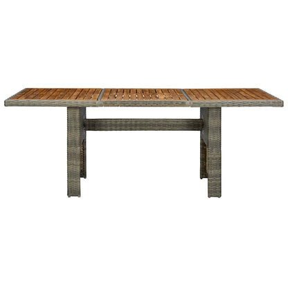 Set da Pranzo da Giardino 7 pz con Cuscini Polyrattan Marrone
