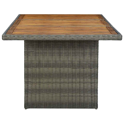 Set da Pranzo da Giardino 7 pz con Cuscini Polyrattan Marrone
