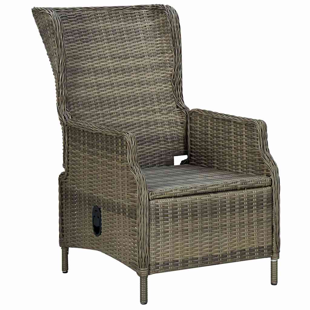 Set da Pranzo da Giardino 7 pz con Cuscini Polyrattan Marrone
