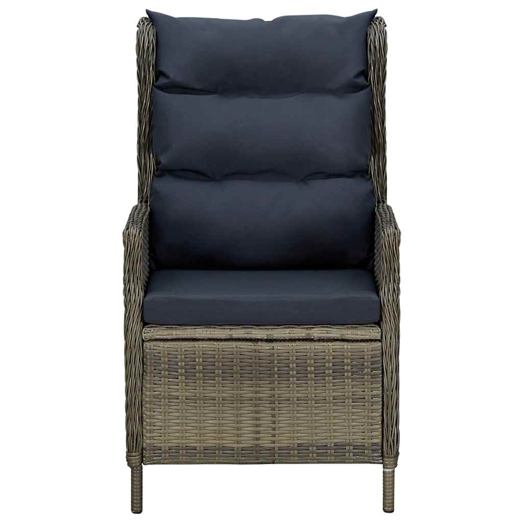Set da Pranzo da Giardino 7 pz con Cuscini Polyrattan Marrone