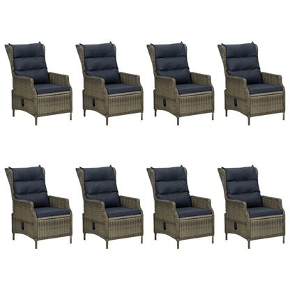 Set da Pranzo da Giardino 9 pz con Cuscini in Polyrattan Marrone | homemem39