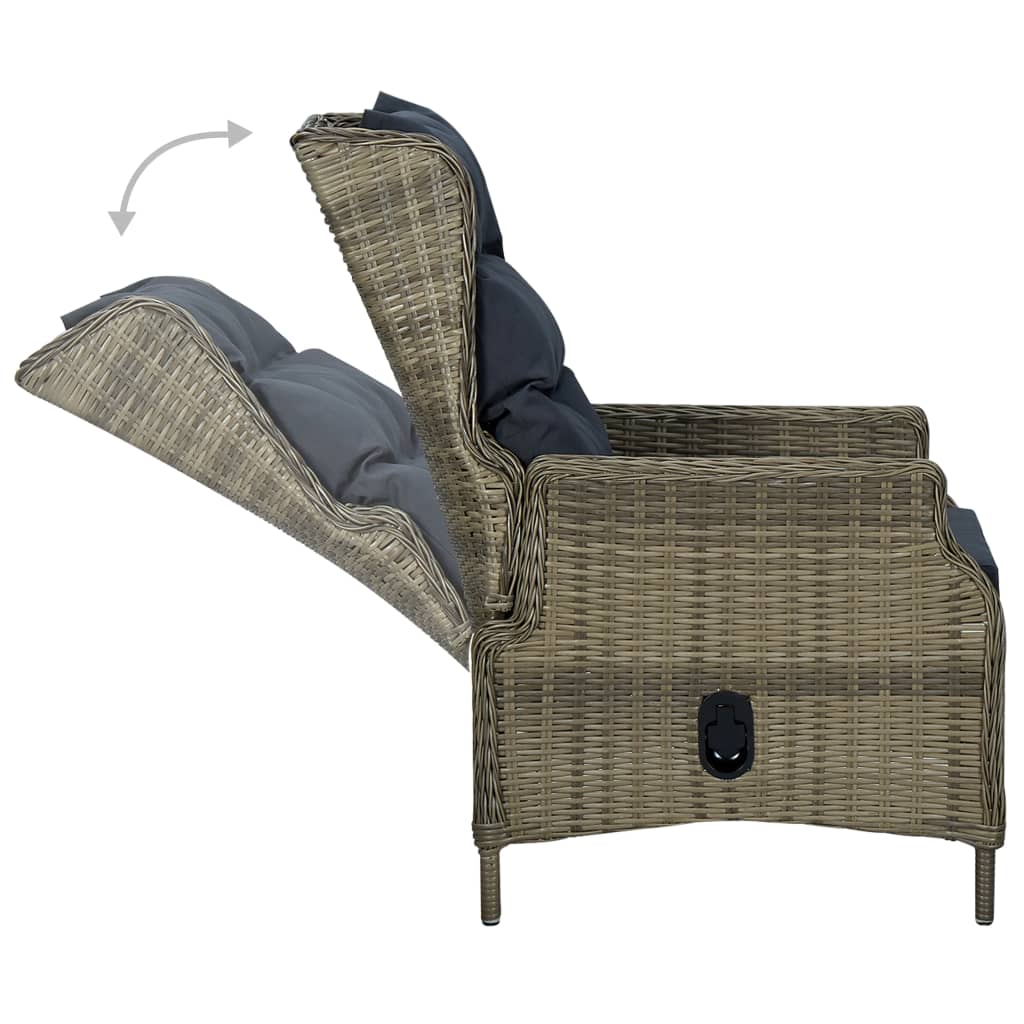 Set da Pranzo da Giardino 9 pz con Cuscini in Polyrattan Marrone | homemem39