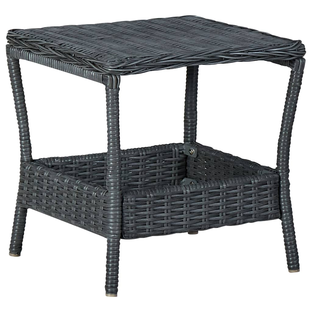 Set Divani da Giardino 3 pz con Cuscini Polyrattan Grigio Scuro - homemem39
