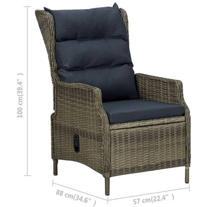 Set Divani da Giardino 3 pz con Cuscini in Polyrattan Marrone