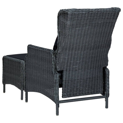 Set da Pranzo da Giardino 9pz e Cuscini Polyrattan Grigio Scuro | homemem39