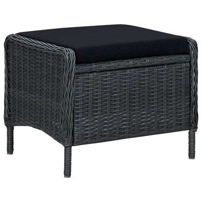 Set da Pranzo da Giardino 9pz e Cuscini Polyrattan Grigio Scuro | homemem39
