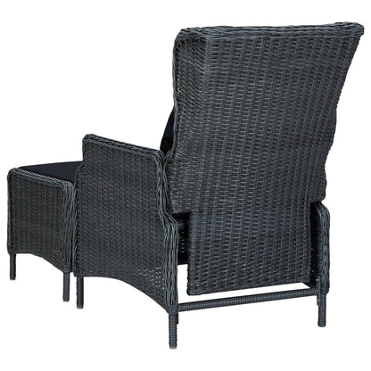 Set da Pranzo da Giardino 9pz e Cuscini Polyrattan Grigio Scuro | homemem39