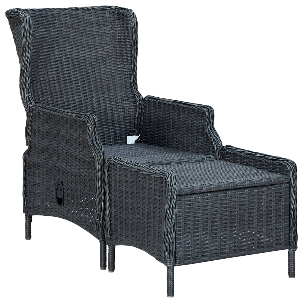 Set da Pranzo da Giardino 9pz e Cuscini Polyrattan Grigio Scuro | homemem39