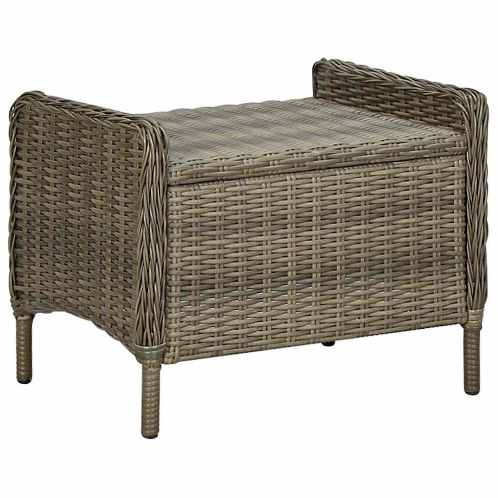 Set da Pranzo da Giardino 9 pz con Cuscini Polyrattan Marrone