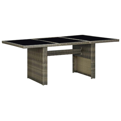 Set da Pranzo da Giardino 9 pz con Cuscini Polyrattan Marrone