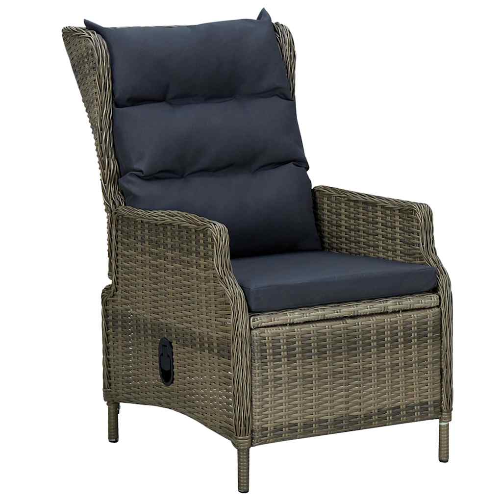 Set da Pranzo da Giardino 9 pz con Cuscini Polyrattan Marrone