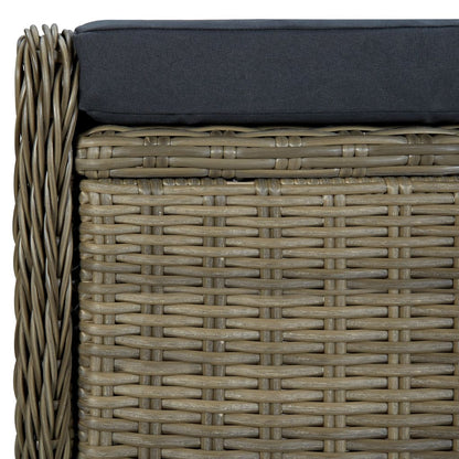 Set da Pranzo da Giardino 9 pz con Cuscini in Polyrattan Marrone | homemem39