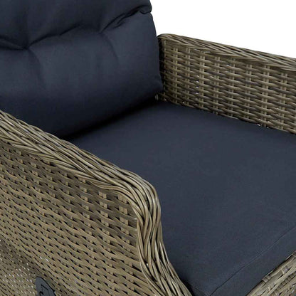Set da Pranzo da Giardino 9 pz con Cuscini Polyrattan Marrone