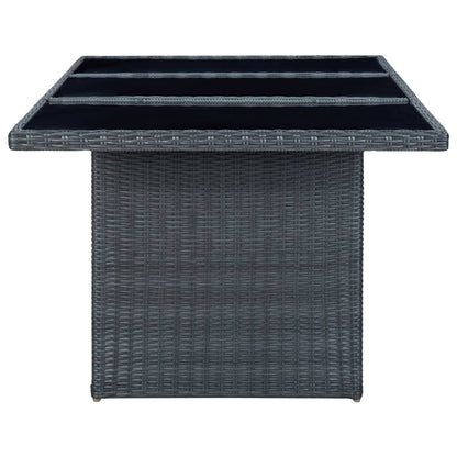 Set Pranzo da Giardino 7 pz con Cuscini Polyrattan Grigio Scuro | homemem39