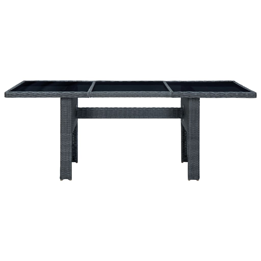 Set Pranzo da Giardino 7 pz con Cuscini Polyrattan Grigio Scuro | homemem39