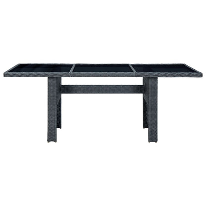Set Pranzo da Giardino 7 pz con Cuscini Polyrattan Grigio Scuro | homemem39