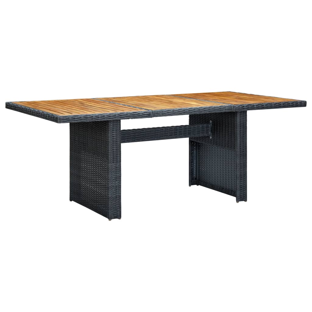 Set Pranzo da Giardino 7 pz con Cuscini Polyrattan Grigio Scuro | homemem39