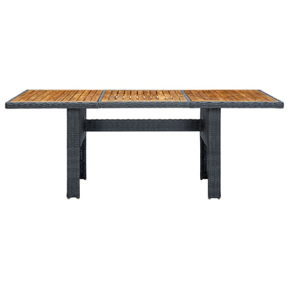 Set Pranzo da Giardino 7 pz con Cuscini Polyrattan Grigio Scuro | homemem39