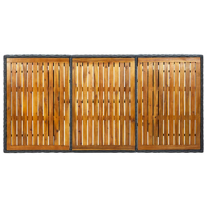 Set da Pranzo da Giardino 9pz e Cuscini Polyrattan Grigio Scuro