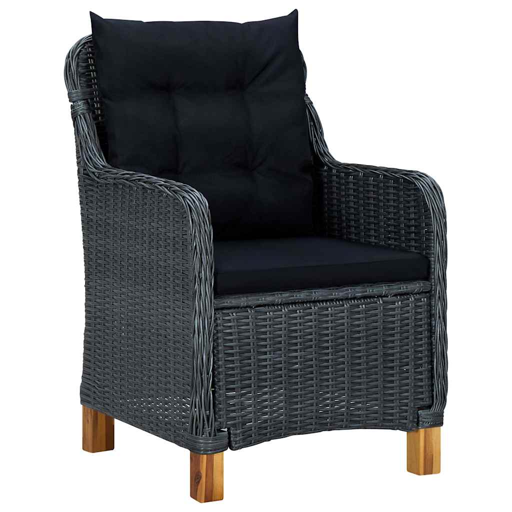 Set Pranzo da Giardino 9pz con Cuscini Polyrattan