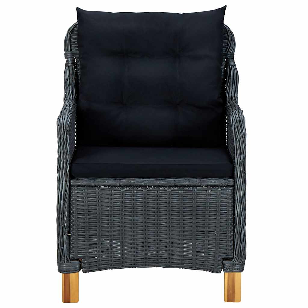 Set Pranzo da Giardino 9pz con Cuscini Polyrattan