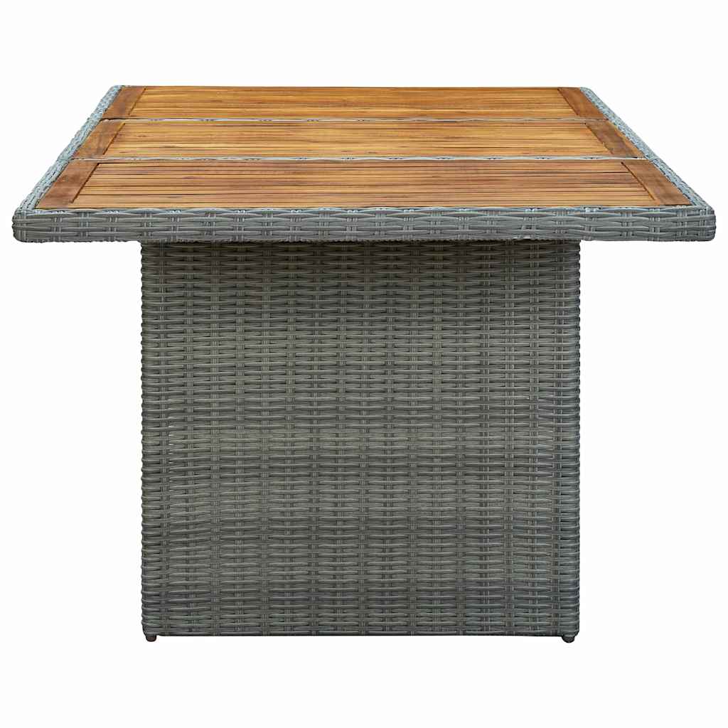 Set Pranzo da Giardino 7pz con Cuscini Polyrattan Grigio Chiaro