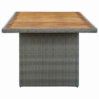 Set Pranzo da Giardino 7pz con Cuscini Polyrattan Grigio Chiaro