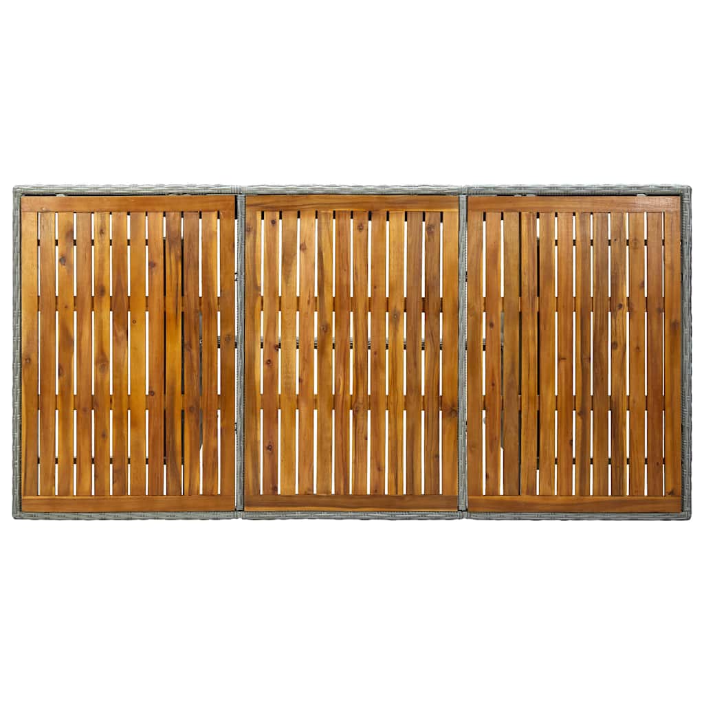 Set Pranzo da Giardino 7pz con Cuscini Polyrattan Grigio Chiaro