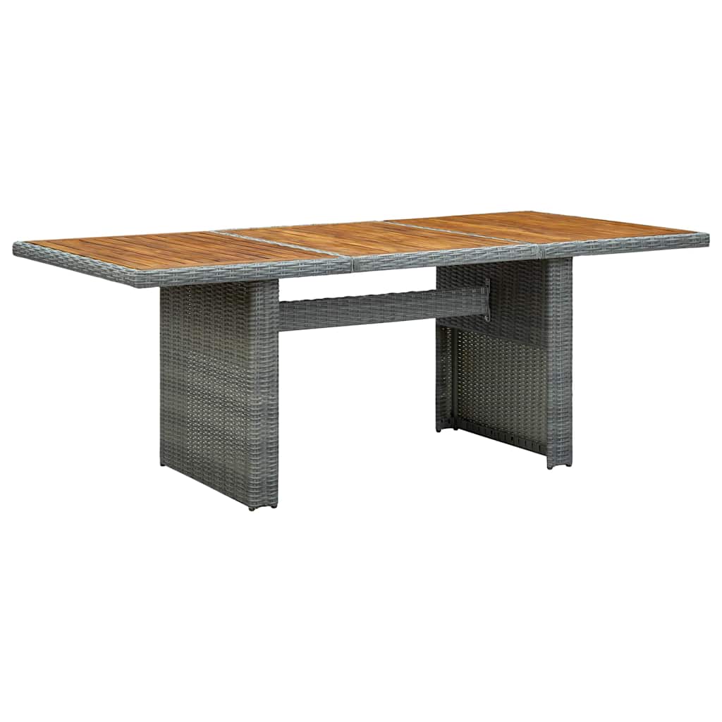Set Pranzo da Giardino 7pz con Cuscini Polyrattan Grigio Chiaro
